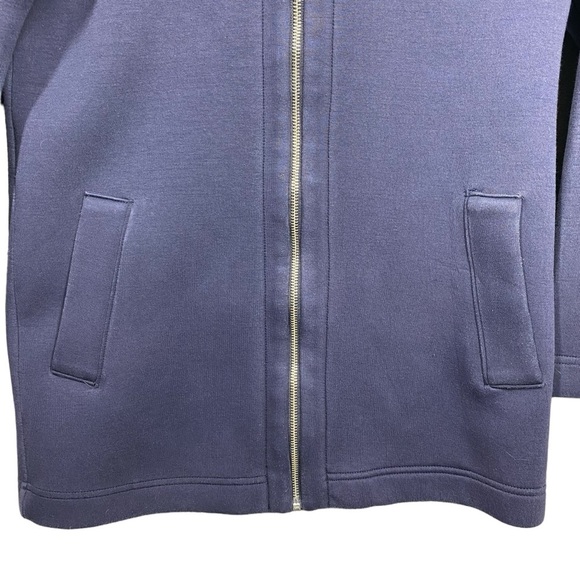 J Crew Scuba Jacket Women XXS Full Zip Hoodie Neoprene Navy Blue Made In USA - Picture 3 of 13